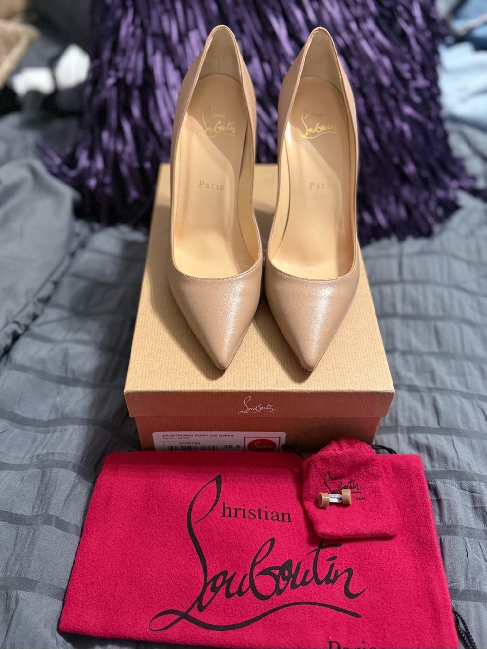 Christian Louboutin Nude Apostrohy Pumps